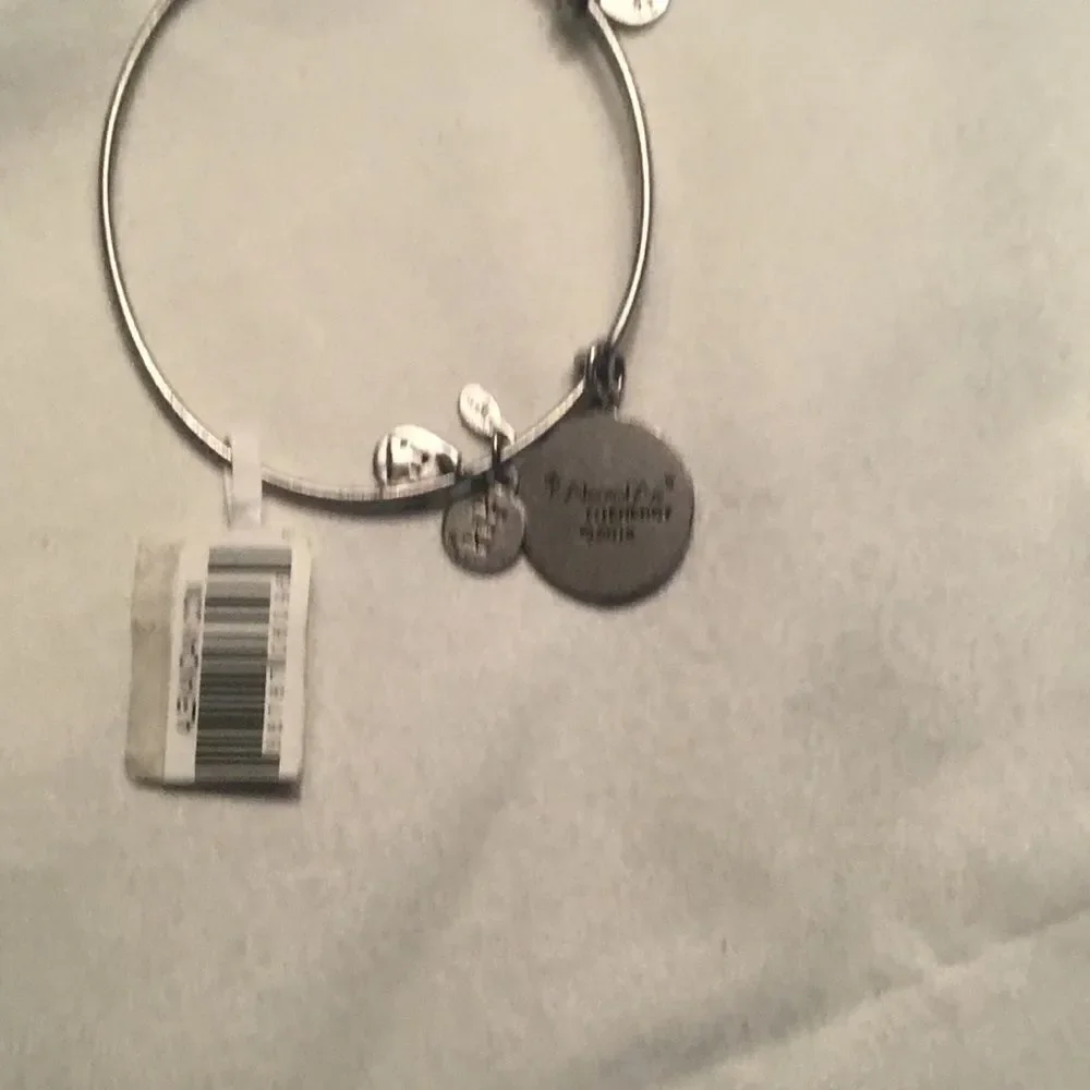 Silvertone Alex and Ani Peace Bracelet NWT